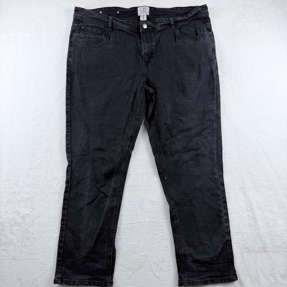 UP2 Fashion Jeans Black Faded Wash Denim Size 52/56